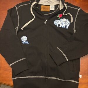 Retro Rags XS Elephant Embroidered Black Juniors Womens Hoodie‎